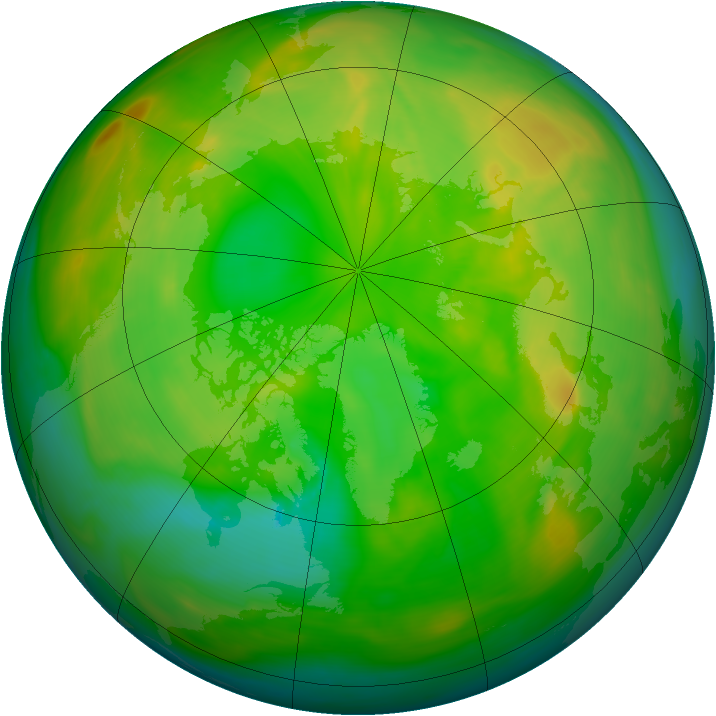 Arctic ozone map for 14 June 2007